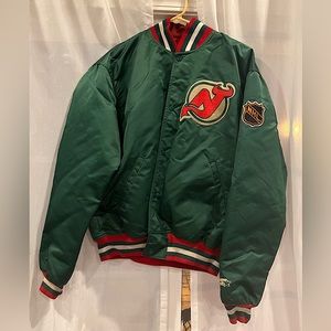 XL Vintage New Jersey Devils Starter Jacket (Green)